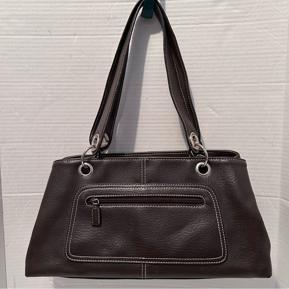 Classic Tommy Hilfiger Dark Brown Women’s handbag with Silver Connectors